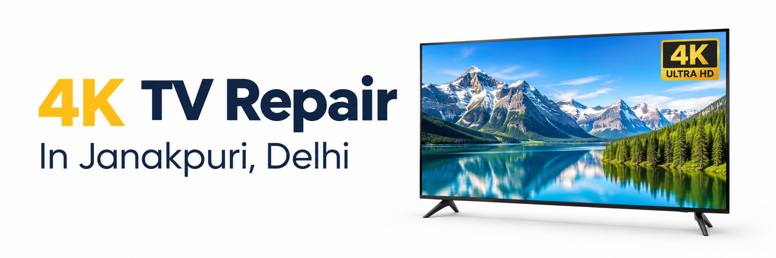 4K TV repair service in Janakpuri, Delhi with a modern 4K television